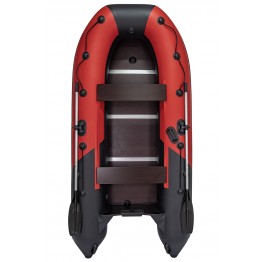 Надувная 3-местная ПВХ лодка Ривьера Компакт 3200 СК Комби (красно-черная)